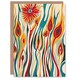 image 1 of Abstract Matchsticks Fire Flower Design Him Her Birthday Card
