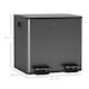 image 7 of HOMCOM 2 x 15L Dual Kitchen Bin Pedal Bin for Recycling and Waste, Black Black | 41.7L x 36.6W x 43.2H cm