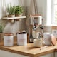 image 2 of Harbour Housewares 3pc Tea Coffee Sugar Canister Set - Round Metal Airtight Kitchen Canister Tin Pots