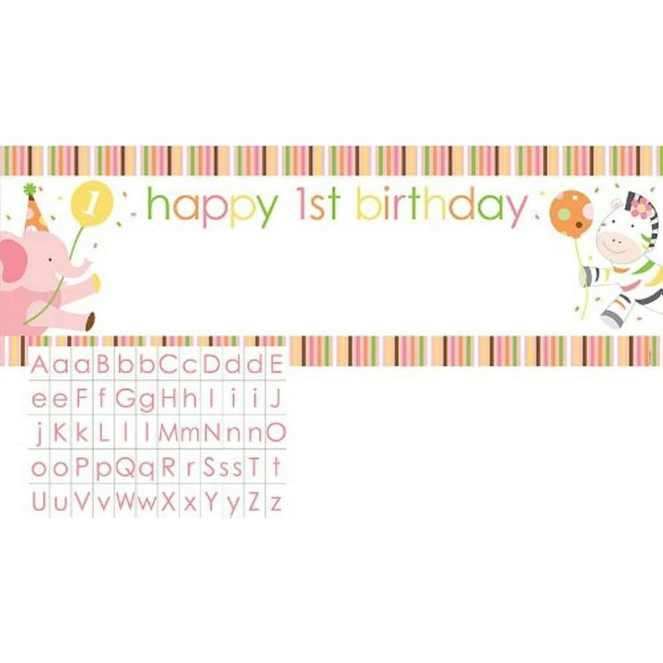 Creative Party 1st Birthday Banner - Multicoloured - One Size