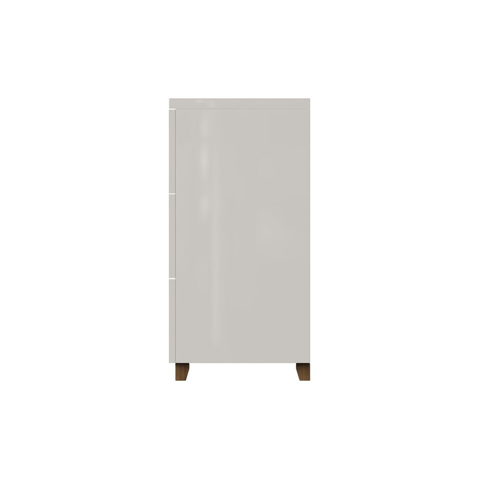 image 1 of FWStyle Veloce 3 Drawer Chest Of Drawers - White Gloss, Quick Click Assembly