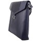 image 3 of Leather Magnetic Fastening Adjustable Strap Cross Body Shoulder Bag Blue | Navy