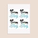 image 3 of Team Boy Bunny Gender Reveal Square Stickers 95mm - Sheet of 4