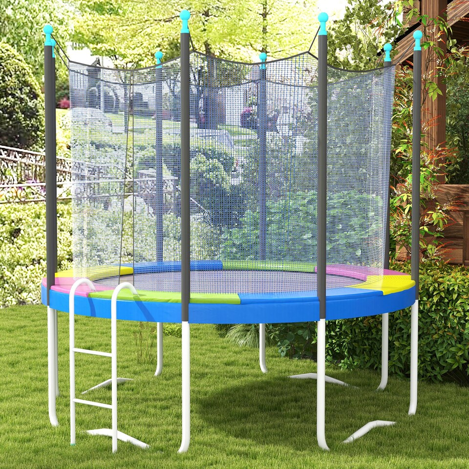 image 1 of SPORTNOW 8FT Trampoline Pad Spring Cover, Waterproof, Multi-Colored | Multi