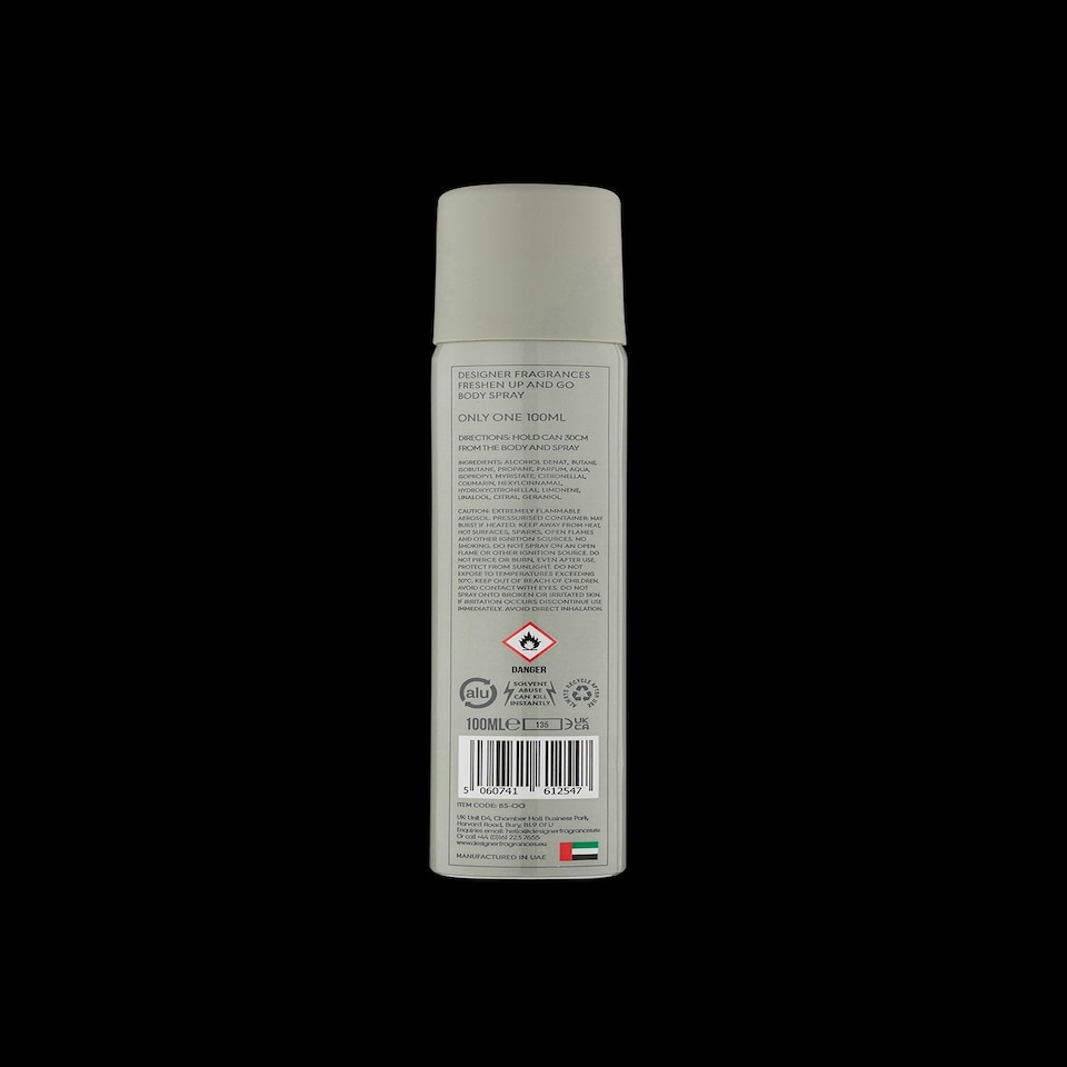 image 1 of Designer Fragrances Body Spray Instant Freshness Only One Fragrance 100ml