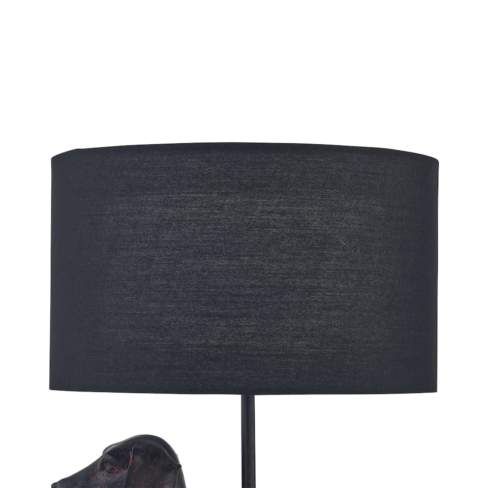 image 1 of Ronnie - Dachshund Dog Lamp with Black Fabric Shade