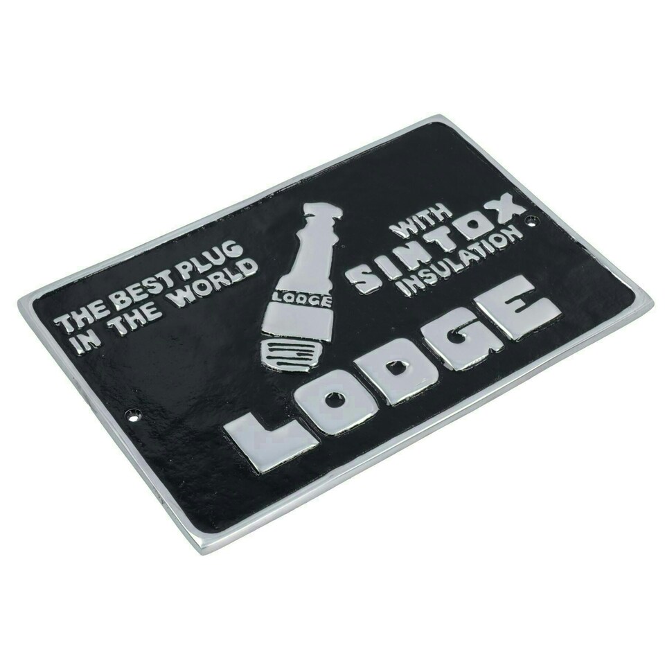 image 1 of Lodge Spark Plug Aluminium Sign Plaque Door Wall Garage Workshop Car Engine