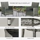 image 4 of Outsunny Rattan Bistro Set Garden Chair Table Patio Outdoor, Mixed Grey