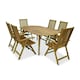image 1 of Ellipse 6 Seater Dining Set with High Back Armchairs and Fixed Leg Table - Acacia Hardwood - Natural Oil Finish
