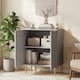 image 2 of HOMCOM Sideboard Buffet Cabinet with Adjustable Shelf, Grey