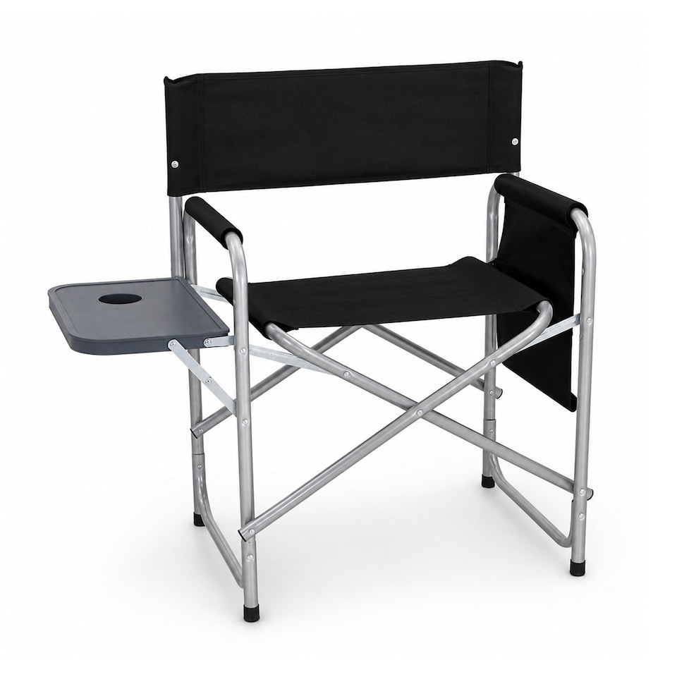 image 1 of Folding Lightweight Outdoor Portable Directors Camping Chair | Black