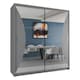 image 1 of Modern Curved Mirror Sliding Door Wardrobe with Silver Handles - Grey 150cm