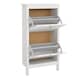 image 5 of Madrid Shoe Cabinet 2 Flip Down Doors White