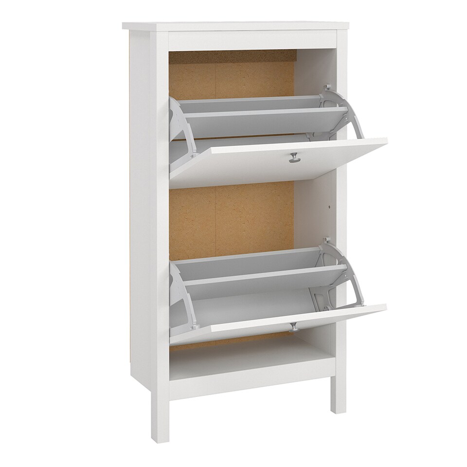 image 1 of Madrid Shoe Cabinet 2 Flip Down Doors White