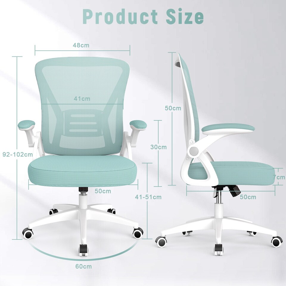image 1 of Rattantree Ergonomic Office Chair with Flip Up Armrests & Lumbar Support