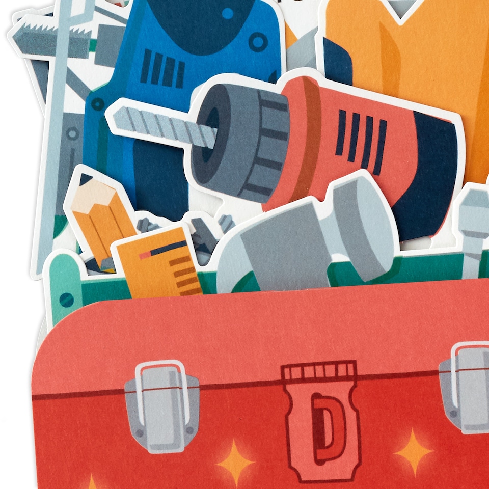 image 1 of Hallmark Father's Day Card - 3D Pop-Up Red Toolbox Design