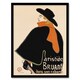 image 1 of Aristide Bruant in his Cabaret Vintage Framed Wall Art Print Lautrec 12x16"
