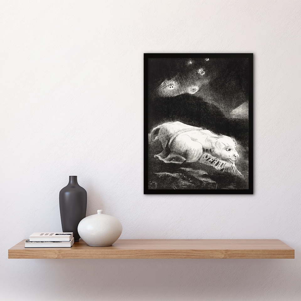 image 1 of Life Awakening in Obscure Matter Redon Vintage Framed Wall Art Print 12X16"
