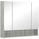 image 1 of kleankin Bathroom Mirror Cabinet, Wall Mounted Storage Cabinet with Adjustable Shelves, 3 Doors and Cupboards, Grey