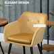 image 4 of HOMCOM Upholstered Velvet Fabric Bucket Seat Dining Armchair Set of 2 Yellow