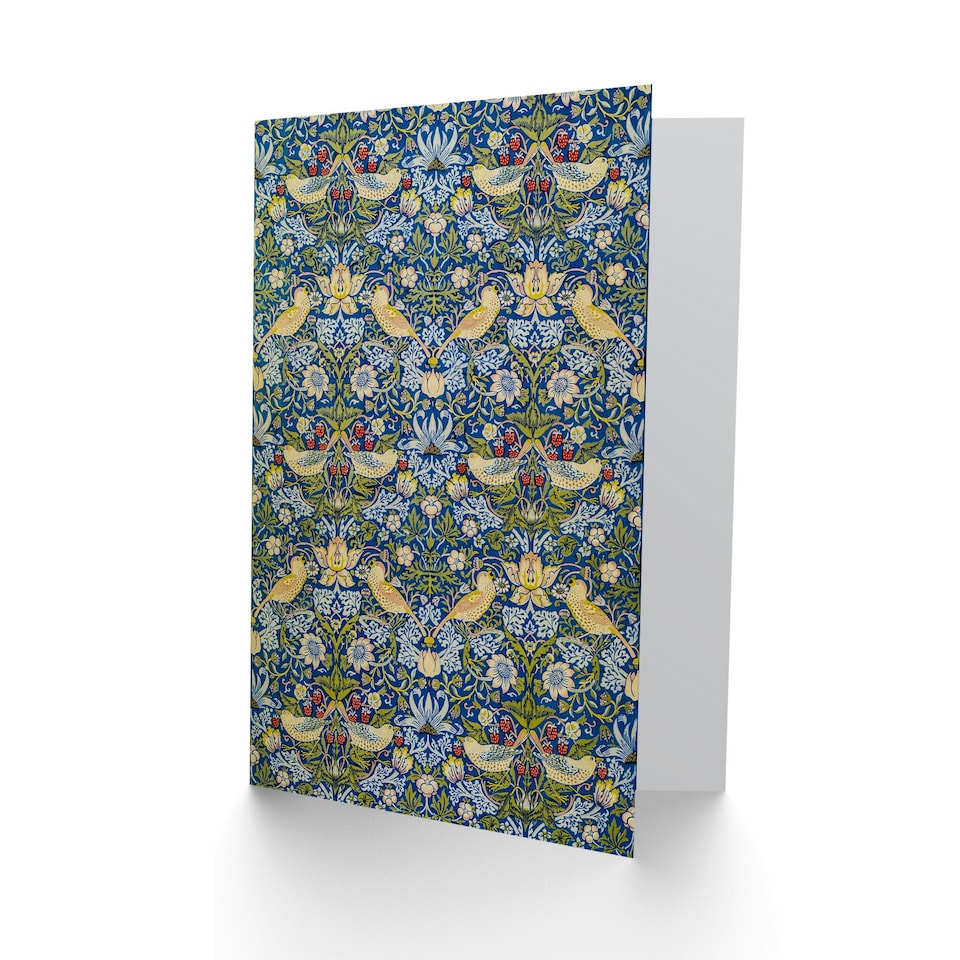image 1 of William Morris Art Card Strawberry Thief Floral Pattern