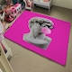 image 4 of Plaster statue,  David's head in pixel glasses (Rug) Pink | XL
