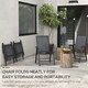 image 9 of Outsunny 4-PCS Garden Armchairs Outdoor Patio Folding Furniture Black Brown