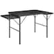 image 1 of Outsunny 4.5ft Portable Folding Table, Height Adjustable Metal Picnic Table 