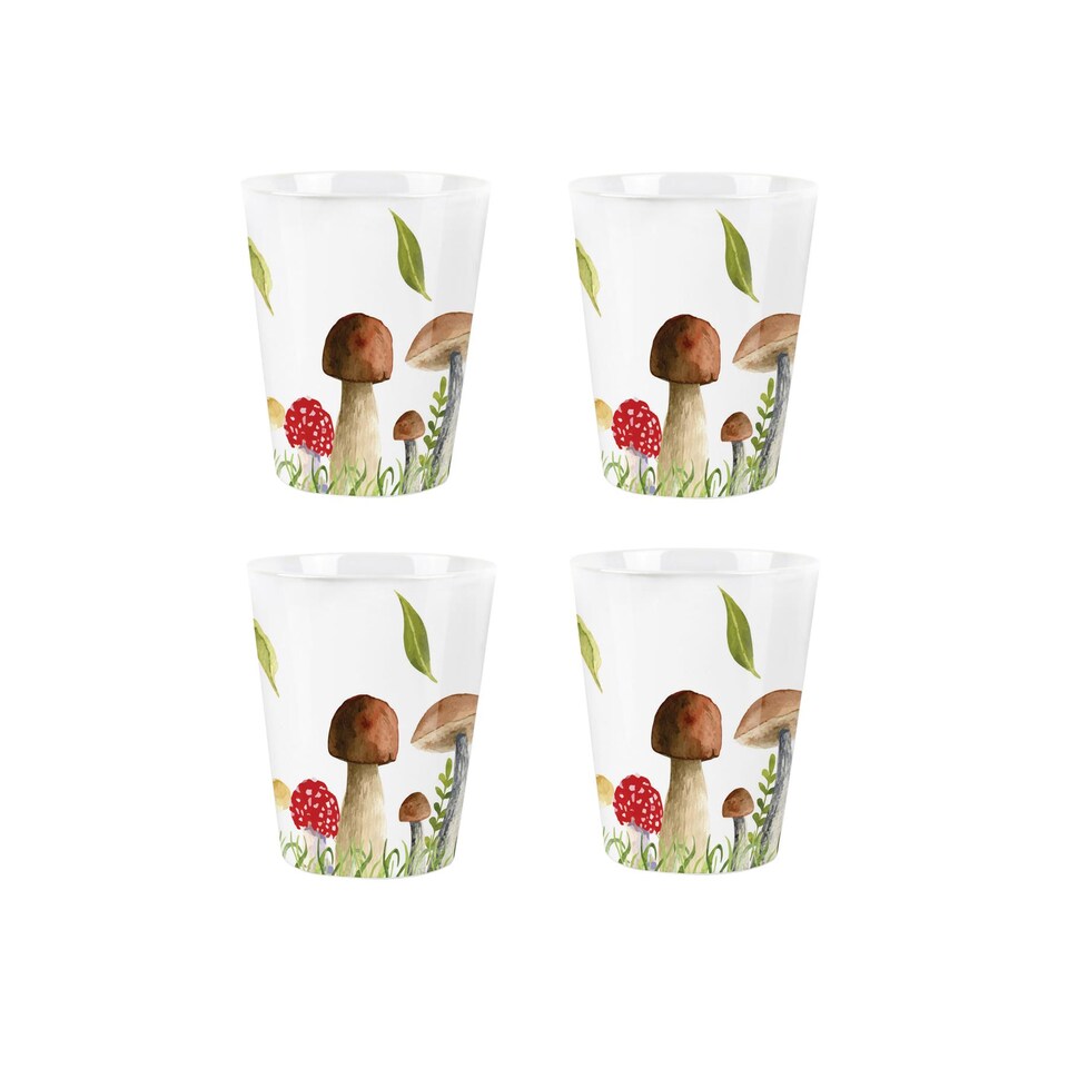 image 1 of Watercolour Mushrooms Ceramic Egg Cups - Set of 4