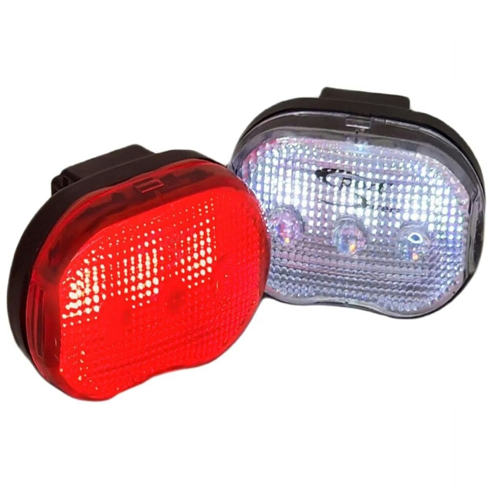 image 1 of Sport Direct Mega Bright LEDs Battery Front/Rear Bike Light Set 220hrs Run Time*