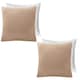 image 9 of OHS 2 x Soft Plain Matte Velvet Filled Cushions, 45x45cm - Natural | Yellow | Natural | 45 x 45cm | 2