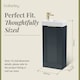 image 5 of Dark Grey 400mm Floor Standing Vanity Unit with Black Handle | Grey | Satin Soft Black | 1