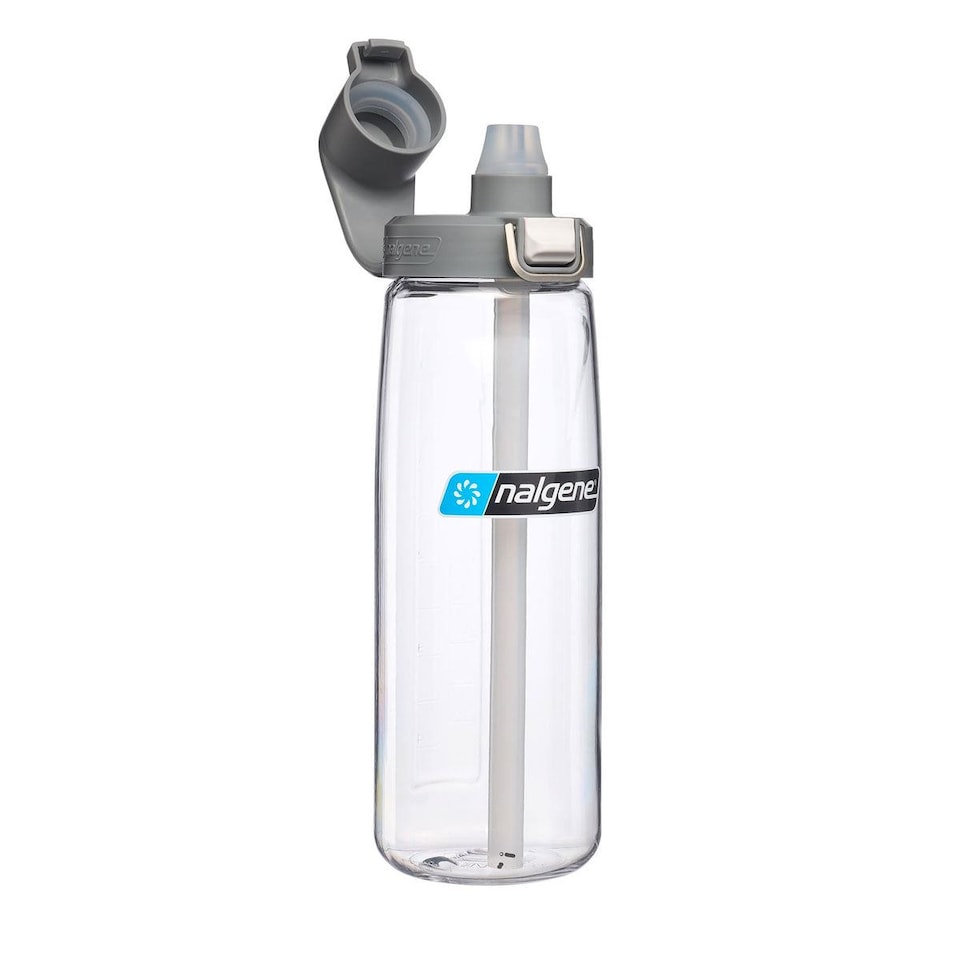 image 1 of Nalgene Fresh Flow 700ml Straw Water Bottle - Clear - Gray Cap