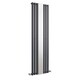 image 1 of Embrace Vertical 1 Panel Radiator & Mirror, 1800 x 499mm - Anthracite | Grey | Anthracite | 1