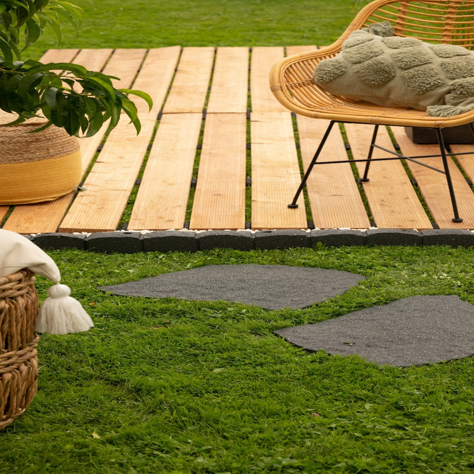 image 1 of Eco-Friendly Garden Stepping Stones - Natural Stone - Grey (Pack of 4)