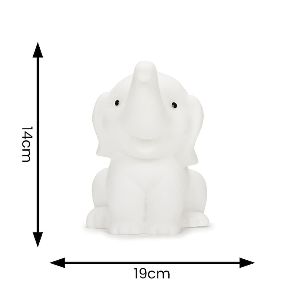 image 1 of ValueLights Childrens Elephant Multi-Coloured LED Night Light