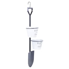 Black Flower & Plant Pot Hanging Stand with Hooks | Black | Spade | 1