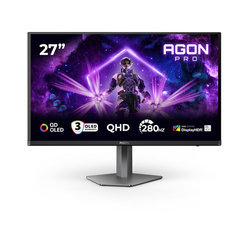 image 1 of AOC AGON Pro AG276QZD2 OLED Quad HD 240 Hz 0.03 ms Height Adjustable Built-in Speakers Gaming Monitor