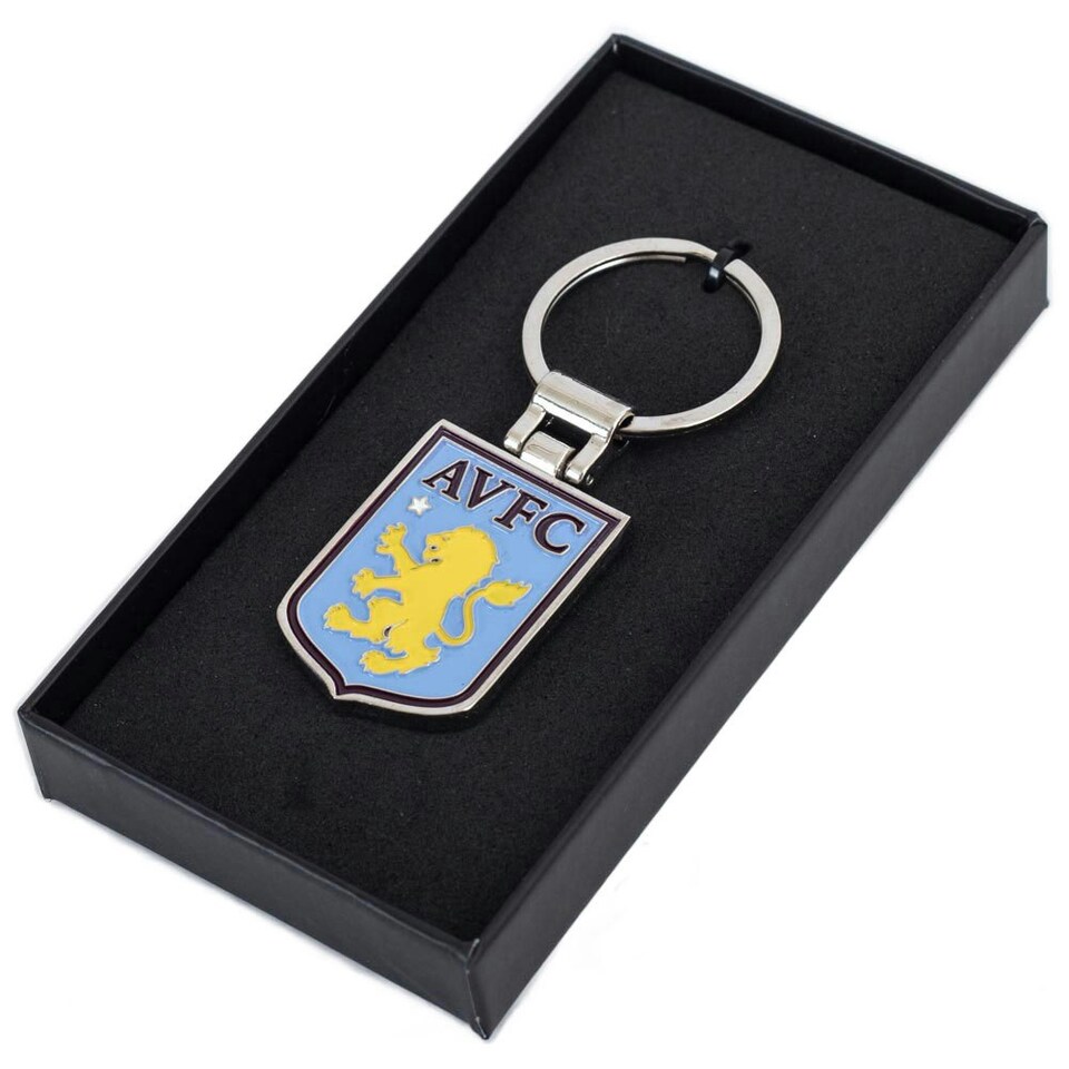 image 1 of Aston Villa FC Executive Crest Keyring - Blue/Yellow/Silver - One Size