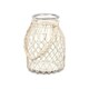 image 2 of Candleholder Tin White Transparent Glass Rope 20 x 30 cm (4 Units) N/A