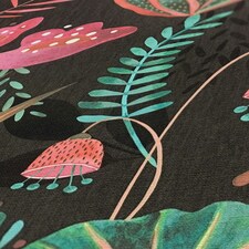 Psychedelic Jungle Wallpaper in Brights on Charcoal Multi