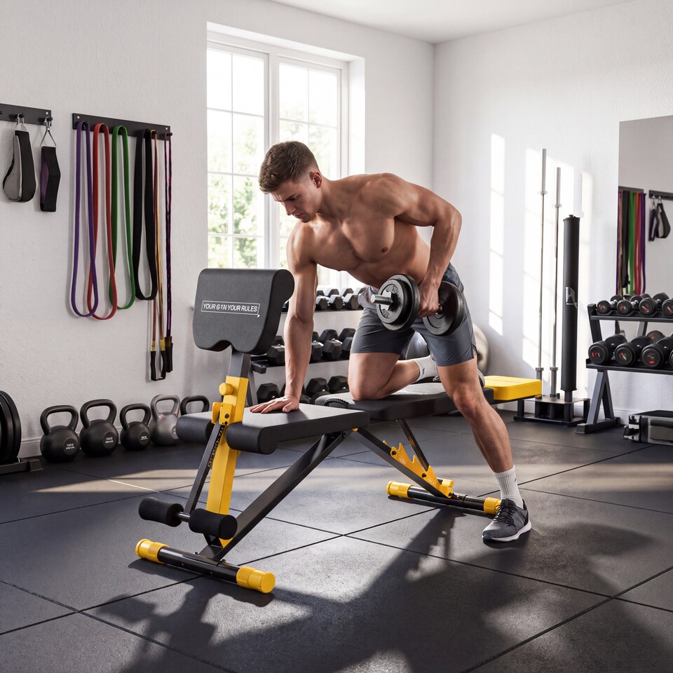 image 1 of SPORTNOW Adjustable Weight Bench with 6 Backrest Positions, Leg Extension