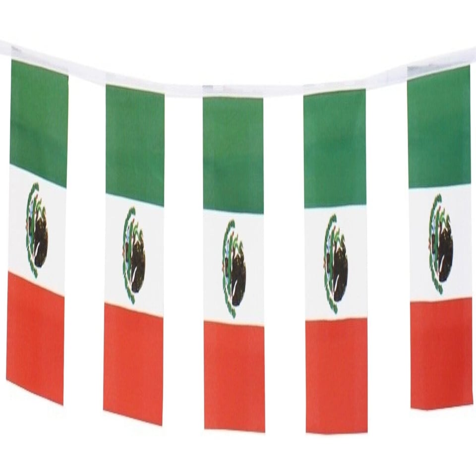 image 1 of Mexico Flag Rectangle Party Bunting 10m with 20 Flags