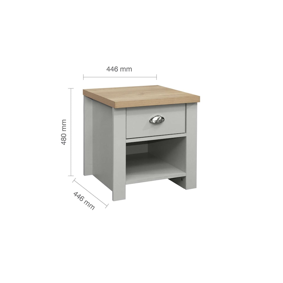 image 1 of Highgate 1 Drawer Lamp Table Grey