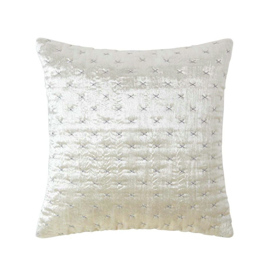 image 1 of Homescapes Cream Crushed Velvet Cushion Cover - 55 x 55 cm Cream