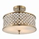 image 1 of Hudson 3 Light Flush Ceiling Light Antique Brass, Crystal, E27