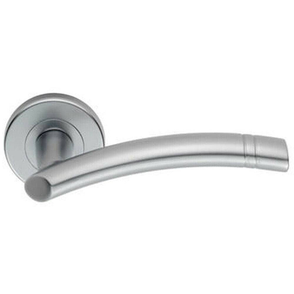 Loops PAIR Arched Round Bar Handle with Ring Detailing Concealed Fix Satin Chrome