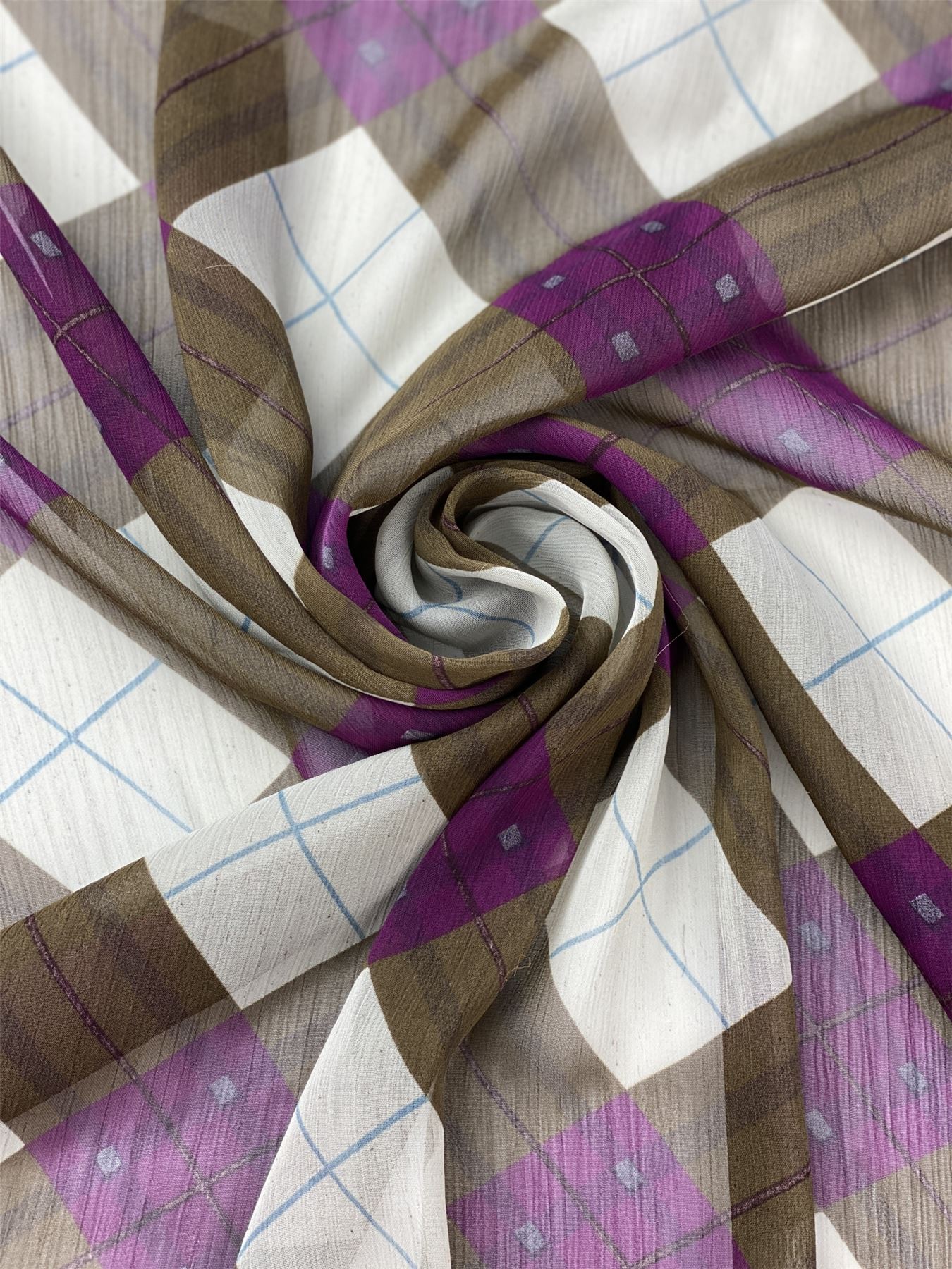 Brown Crinkle Sheer Chiffon Fabric for Dressmaking, 152cm / 59" Wide - per metre