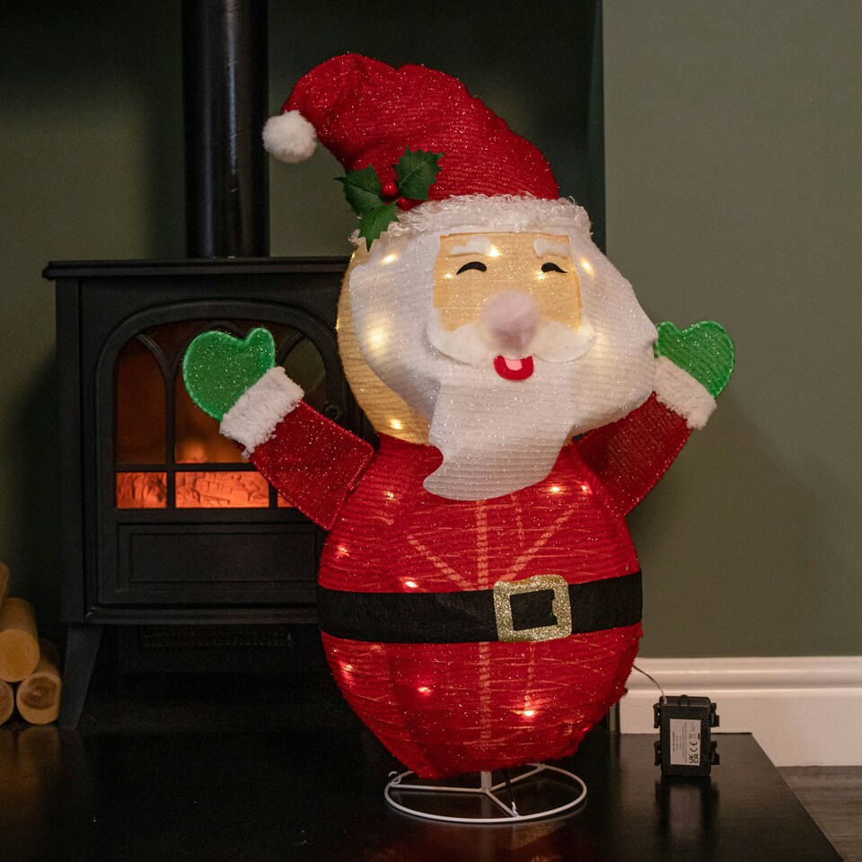 image 1 of 68cm Battery Powered Collapsible Santa Figure 49 Static Warm White LEDs