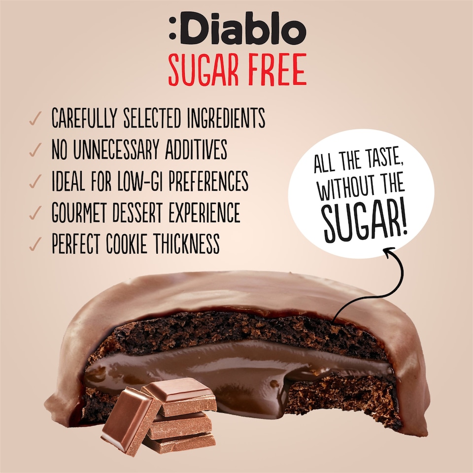 image 1 of Diablo No Added Sugar Cookies and Cream Dark Chocolate 128g